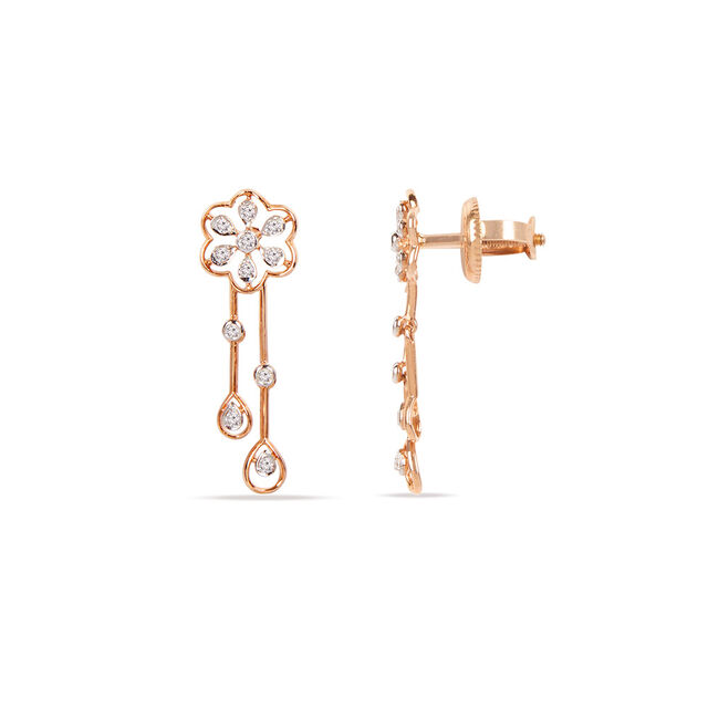 Tanishq 18KT Diamond Drop Earring for Women 2