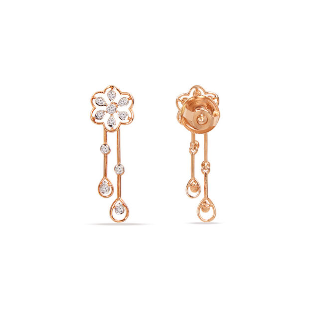 Tanishq 18KT Diamond Drop Earring for Women 3