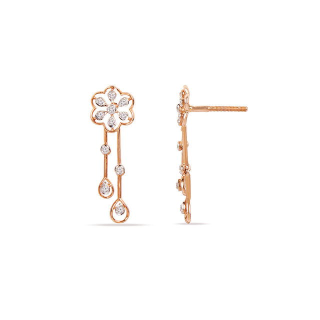 Tanishq 18KT Diamond Drop Earring for Women 4