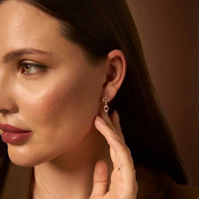 Tanishq 18KT Diamond Drop Earring for Women 2