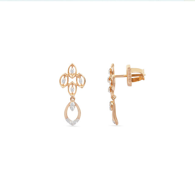 Tanishq 18KT Diamond Drop Earring for Women 3