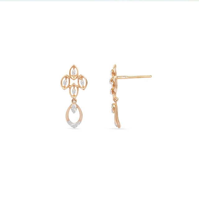 Tanishq 18KT Diamond Drop Earring for Women 5