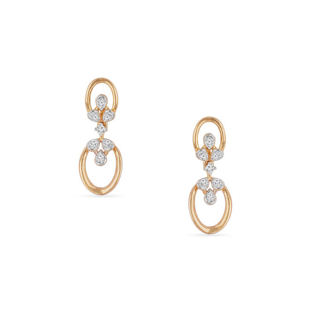 Tanishq 18KT Diamond Drop Earring for Women 