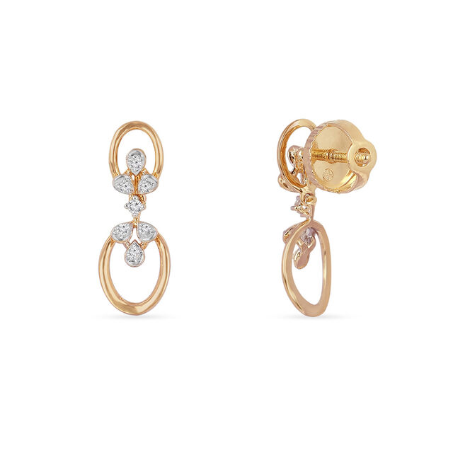 Tanishq 18KT Diamond Drop Earring for Women 2