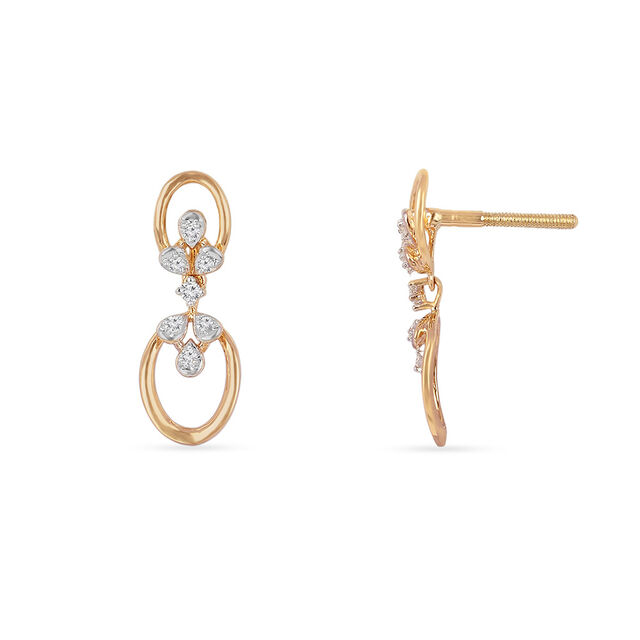 Tanishq 18KT Diamond Drop Earring for Women 4