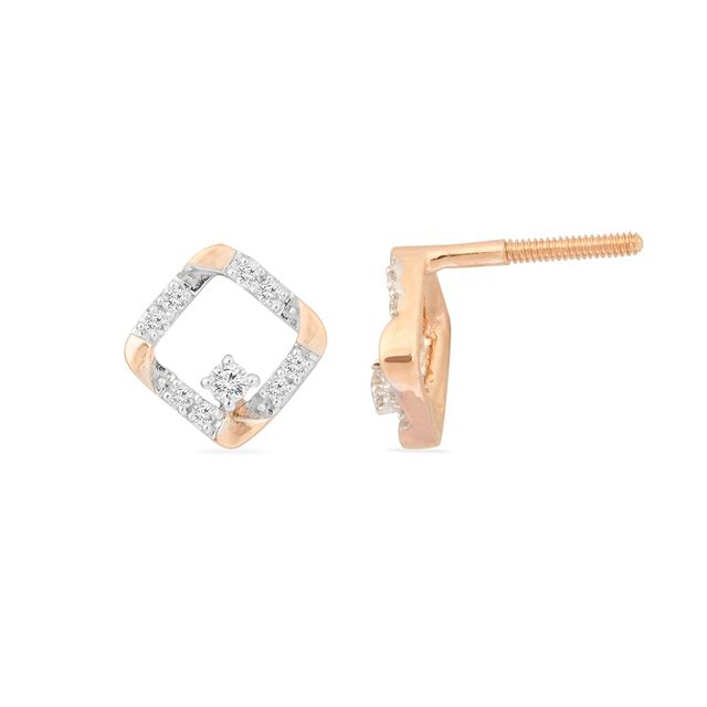 Tanishq 18KT  Gold Stud Earring for Women 4