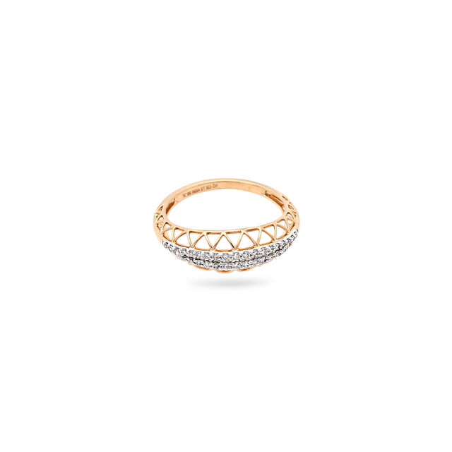Captivating Gold Diamond Studded Ring,,hi-res 