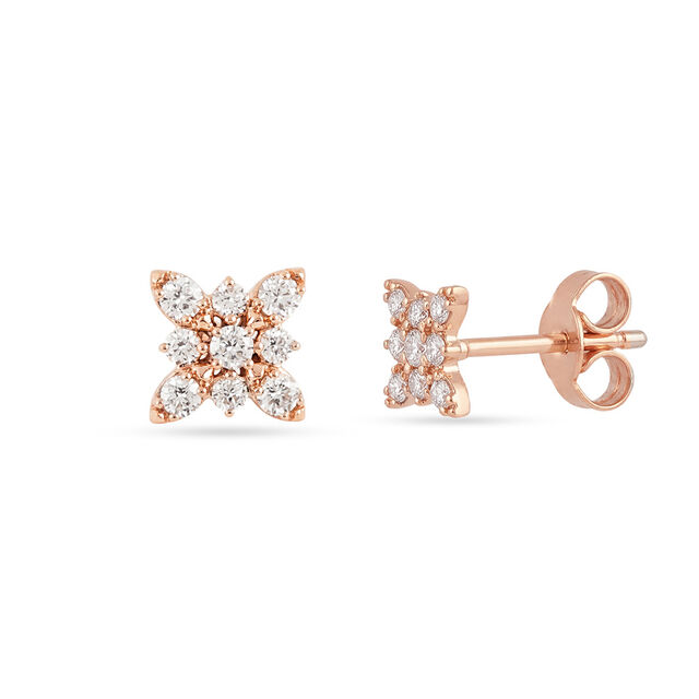 Tanishq 18 KT Square Cluster Studs for Women 2