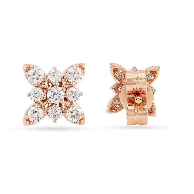 Tanishq 18 KT Square Cluster Studs for Women 3