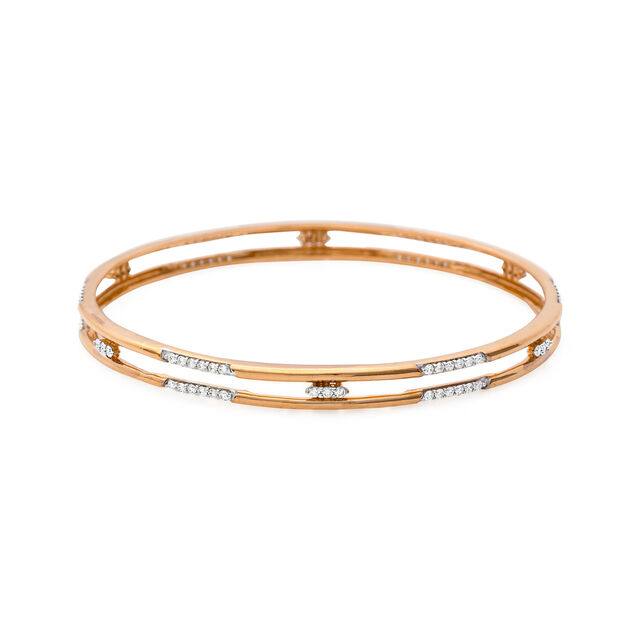Chic Diamond Studded Gold Bangle,,hi-res 