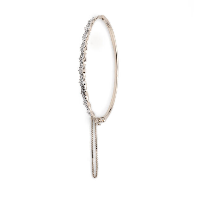 Prisitne Diamond & White Gold Bangle,,hi-res 2