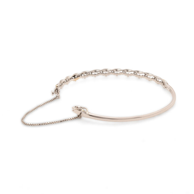 Prisitne Diamond & White Gold Bangle,,hi-res 3