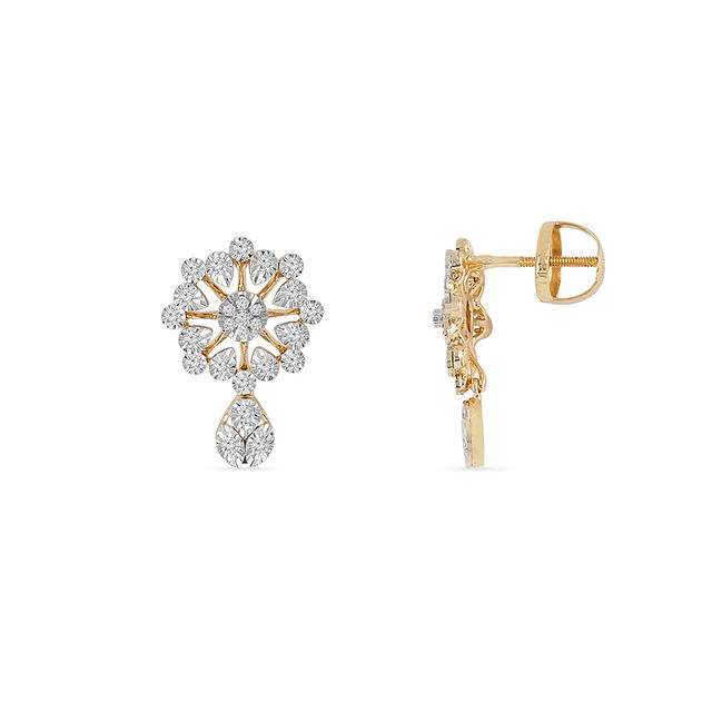 Tanishq 18 KT Floral Drop Studs for Women 2