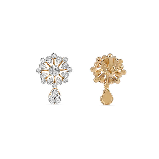 Tanishq 18 KT Floral Drop Studs for Women 3