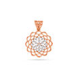 Floral Diamond Gold Pendant Set 2