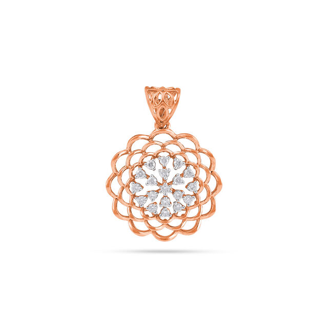 Floral Diamond Gold Pendant Set 2