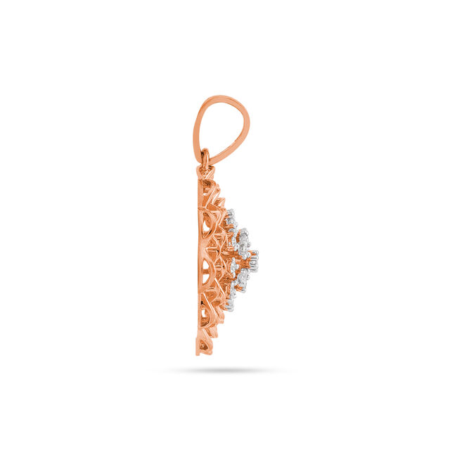 Floral Diamond Gold Pendant Set 3