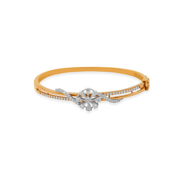 Floral Whirl Diamond-Studded Bangle