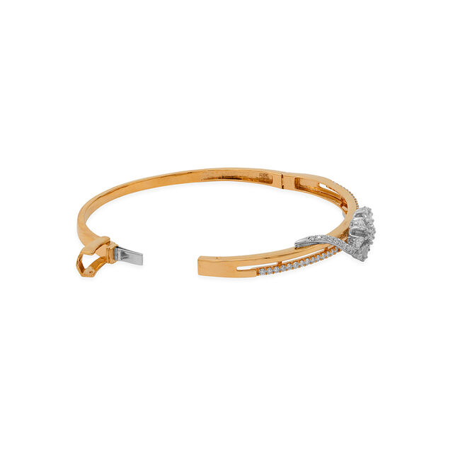 Floral Whirl Diamond-Studded Bangle