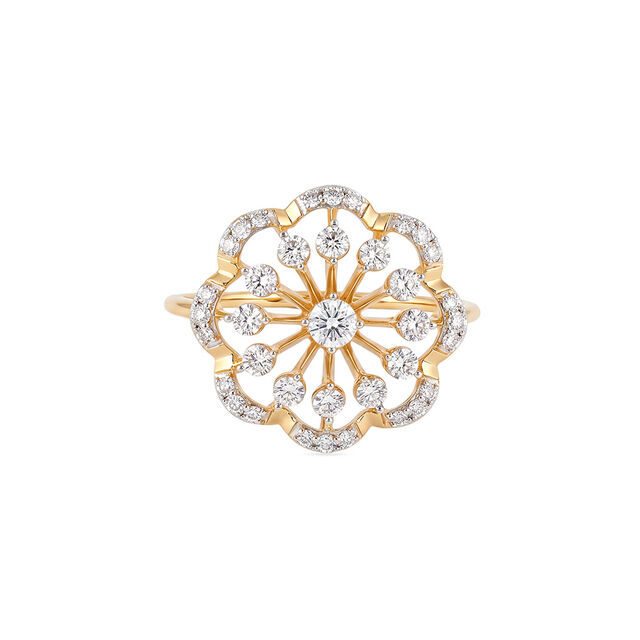 Shimmering Floral Diamond Ring 