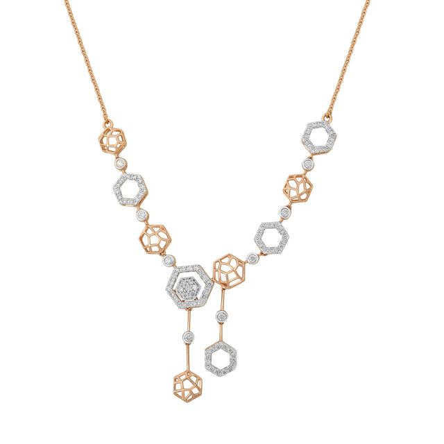 Regal Rose Gold Diamond Necklace Set 2