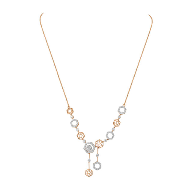 Regal Rose Gold Diamond Necklace Set 4