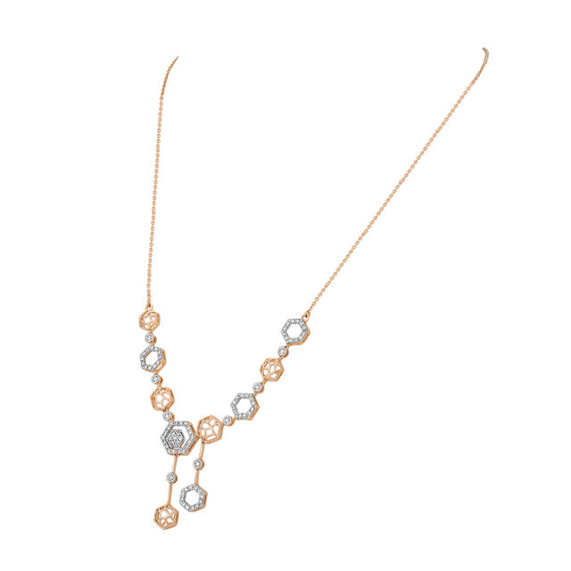 Regal Rose Gold Diamond Necklace Set 5