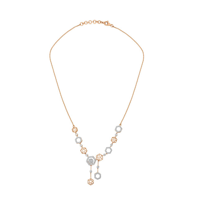 Regal Rose Gold Diamond Necklace Set 6