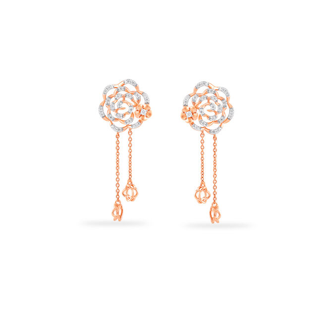 Blooming Rose Drop Earrings 