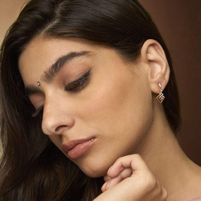 Sophisticated Geometric Diamond Drop Earrings 2