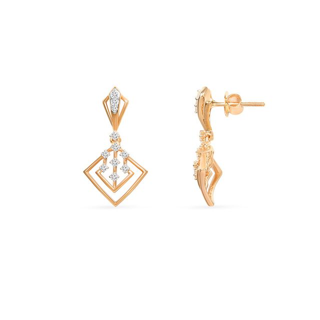Sophisticated Geometric Diamond Drop Earrings 3