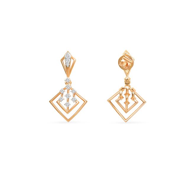 Sophisticated Geometric Diamond Drop Earrings 4