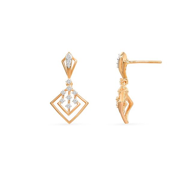 Sophisticated Geometric Diamond Drop Earrings 5
