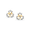 Whimsical Clover Heart Studs 