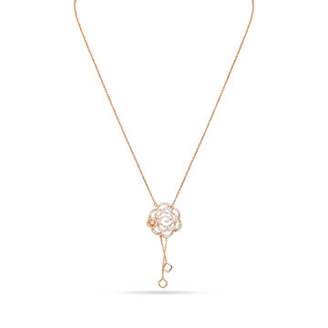 Floral Cascade Rose Gold Necklace