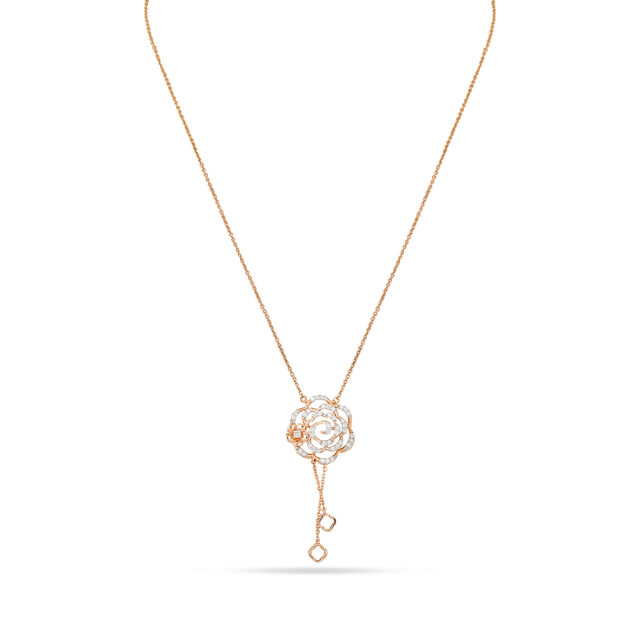 Floral Cascade Rose Gold Necklace 