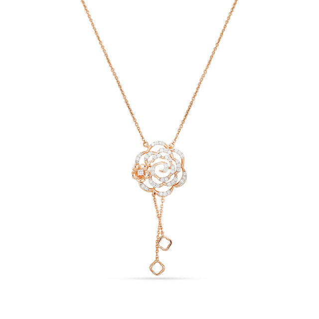 Floral Cascade Rose Gold Necklace 2