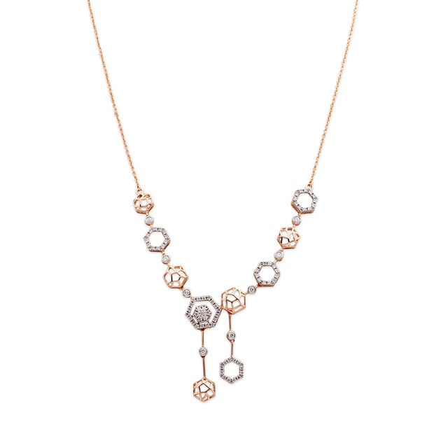 Urban Diamond Studded Gold Necklace,,hi-res 