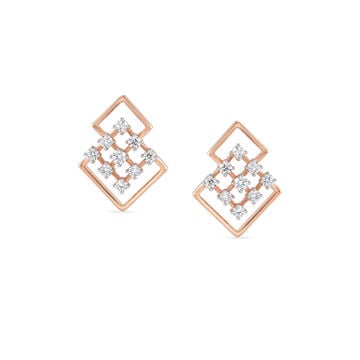 Tanishq 18 KT Open Square Studs for Women
