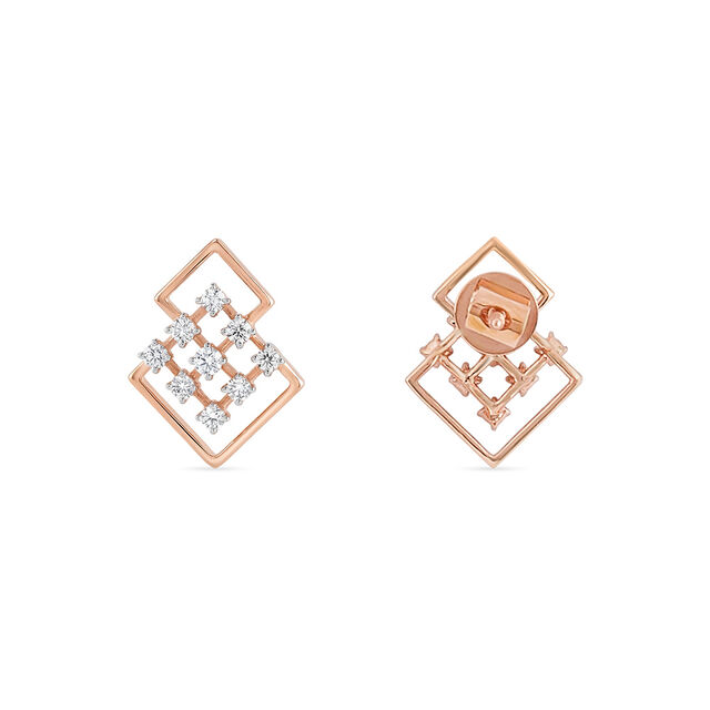 Tanishq 18 KT Open Square Studs for Women 3