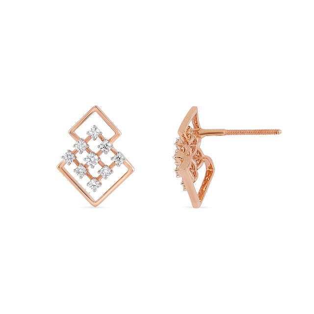 Tanishq 18 KT Open Square Studs for Women 4