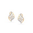 Tanishq Yellow Gold & Diamond Stud Earrings for Women 