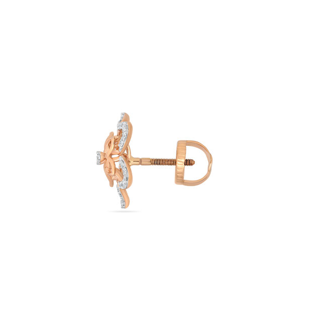 Tanishq Rose Gold & Diamond Stud Earrings for Women 3