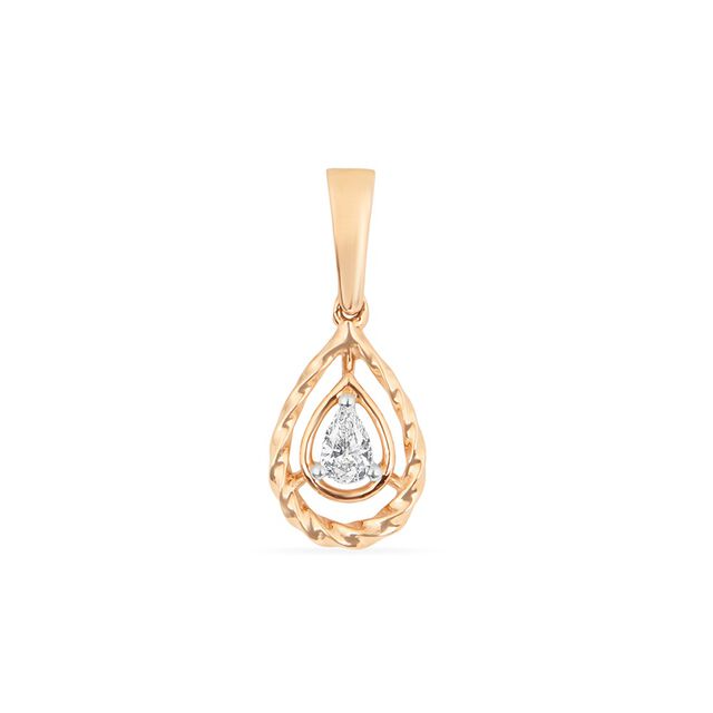 Tanishq 18KT Diamond Pendant With Earring for Women 2