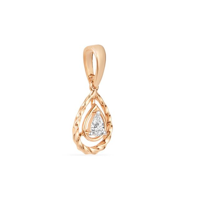 Tanishq 18KT Diamond Pendant With Earring for Women 3
