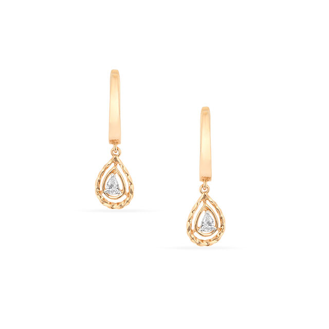 Tanishq 18KT Diamond Pendant With Earring for Women 4