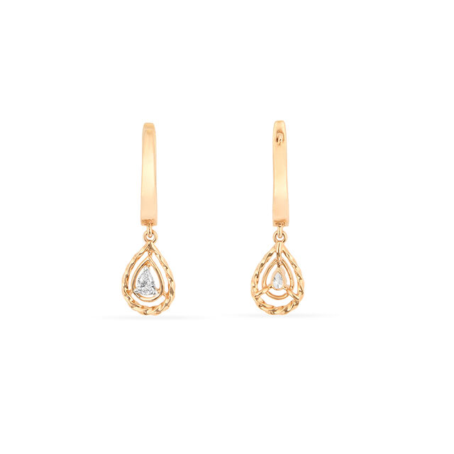 Tanishq 18KT Diamond Pendant With Earring for Women 5