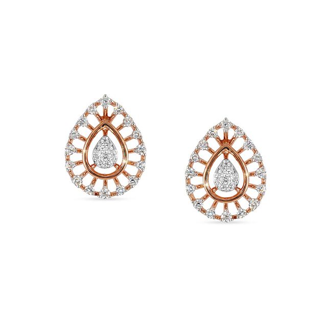 Tanishq 18 KT Radiant Drop Studs for Women 