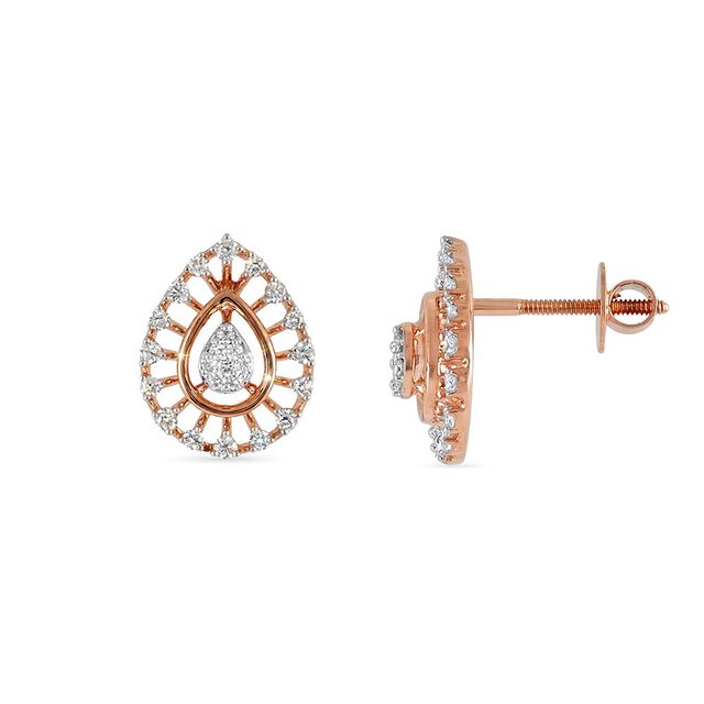 Tanishq 18 KT Radiant Drop Studs for Women 2