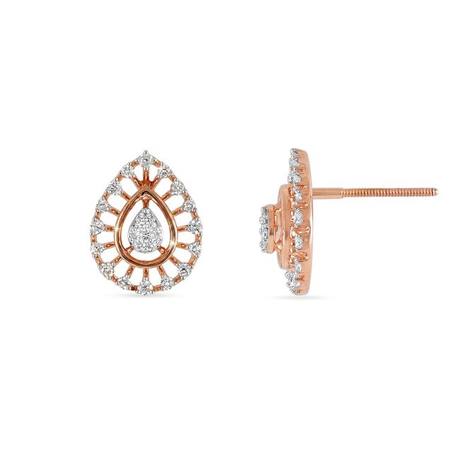 Tanishq 18 KT Radiant Drop Studs for Women 4